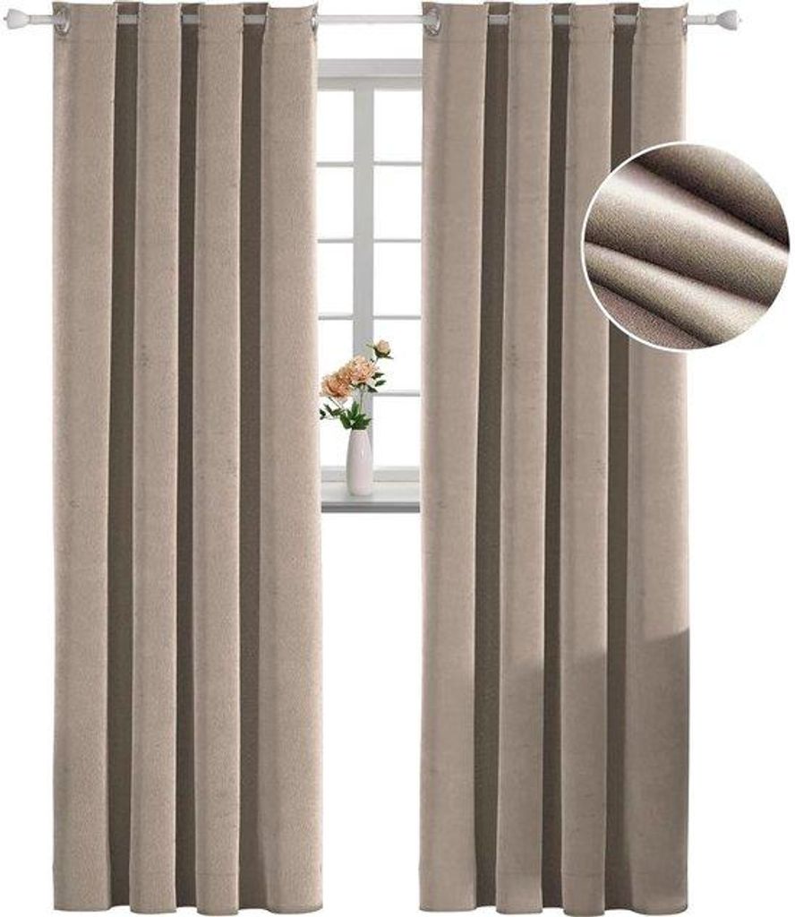 Thermisch Isolierende Fluwelen Rollos - 2 Stücke - Kamel - 140x280cm