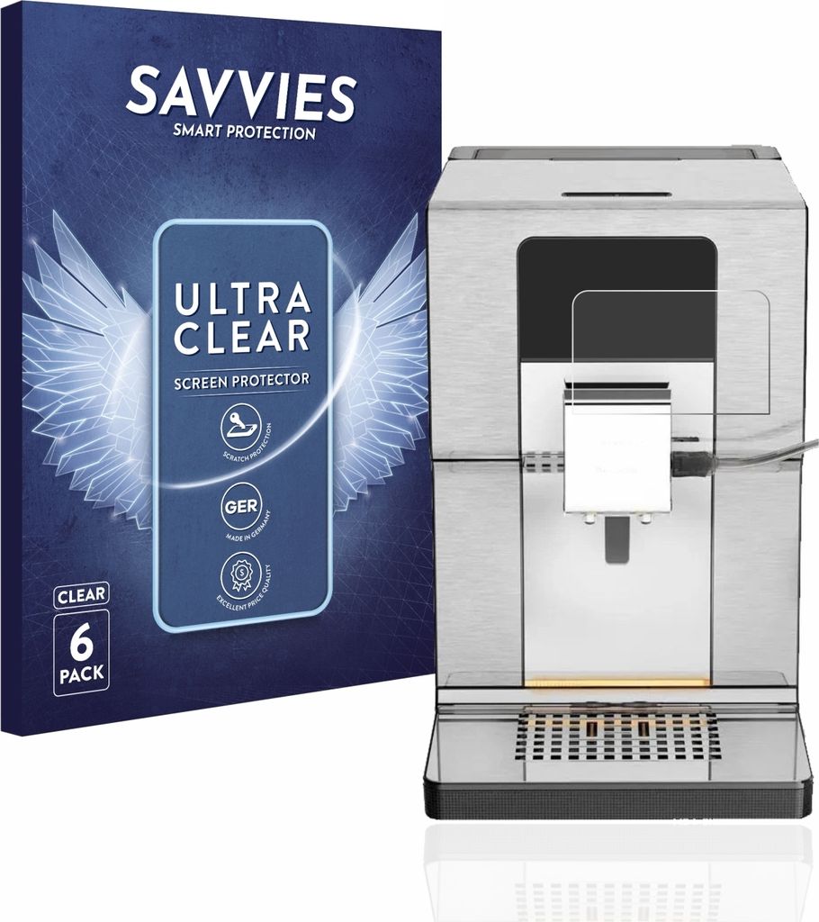 6x Für Krups Intuition Experience+ EA877D10 Schutzfolie Savvies Displayschutz Display Schutz Folie Klar Transparent