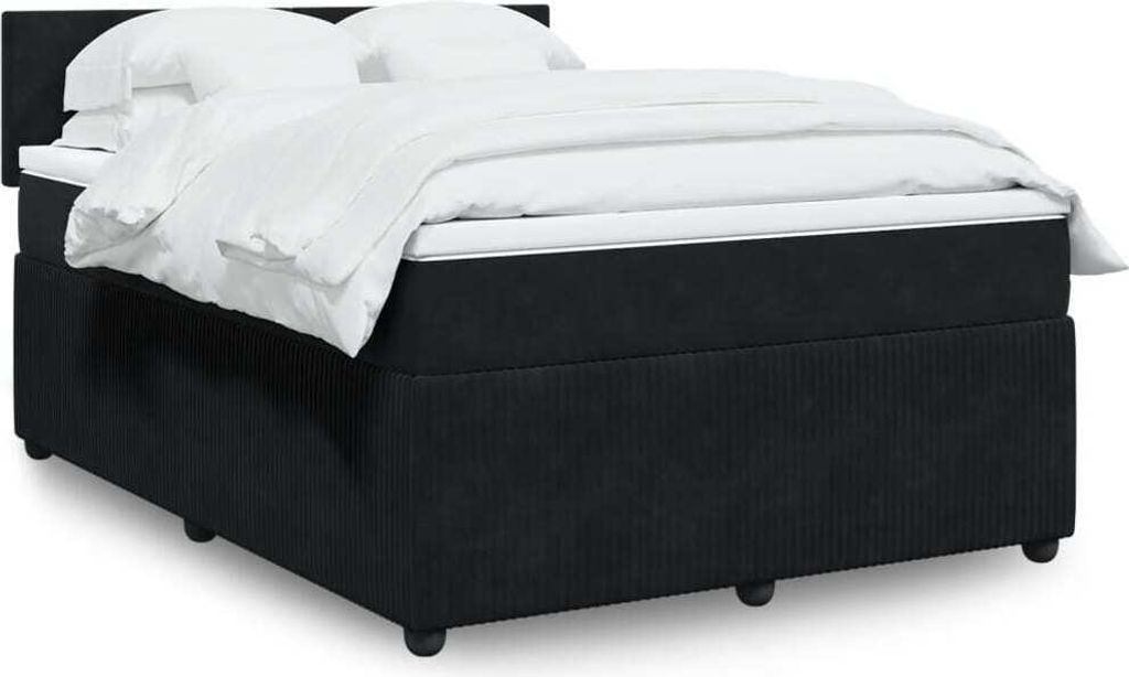 Maison Exclusive - Boxspringbett mit Matratze Schwarz 140x190 cm Samt