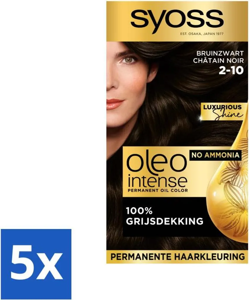 Set 5 Syoss Oleo Intense 2-10 Marrone Nero - Tintura Professionale