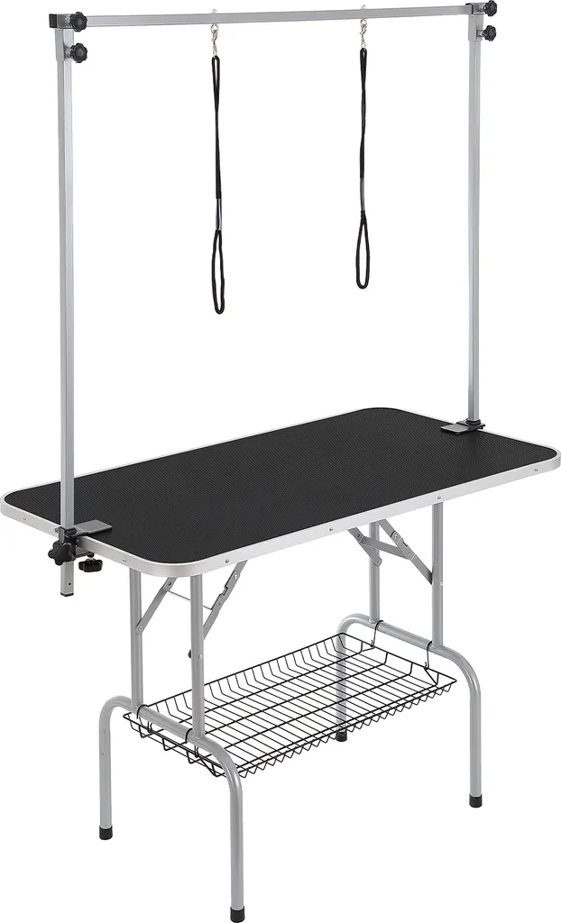 Table de toilettage pour le bain et séchage des chiens grand format Inox