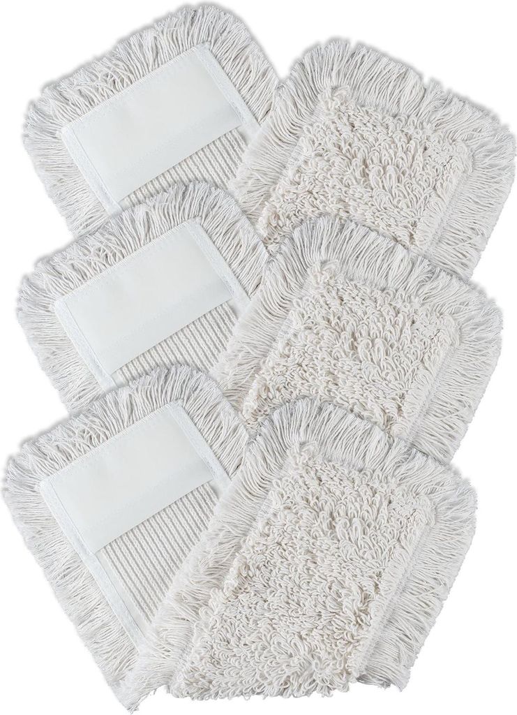 3er-Pack Baumwollmopps für empfindliche Böden Weiß 40 cm