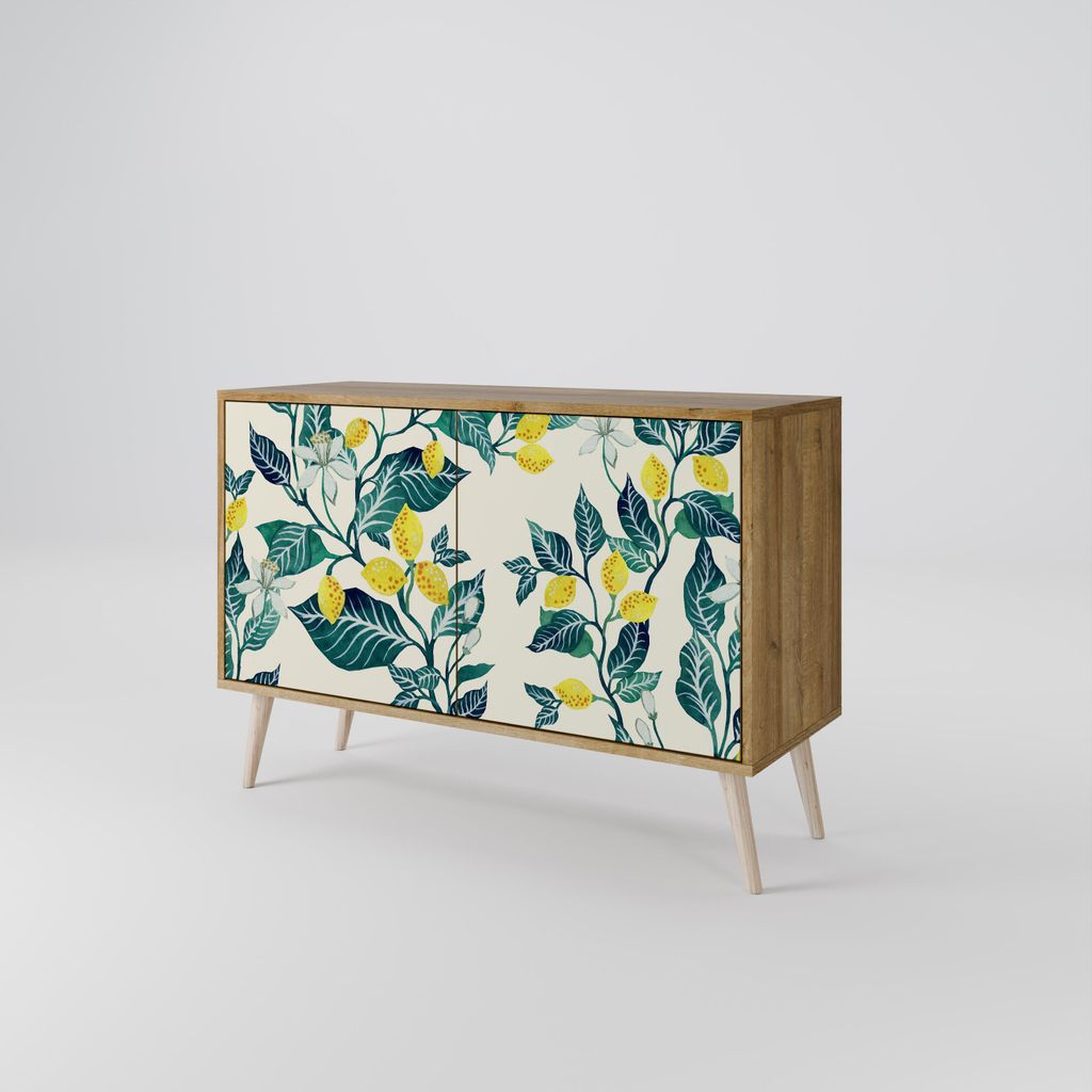 Spacerebels Kommode mit 2 Türen - Sideboard Komodenschrank - Highboard - Kleiderschrank Möbel - Wohnzimmer Schlafzimmer - 57,5×111×42 (HxBxT)