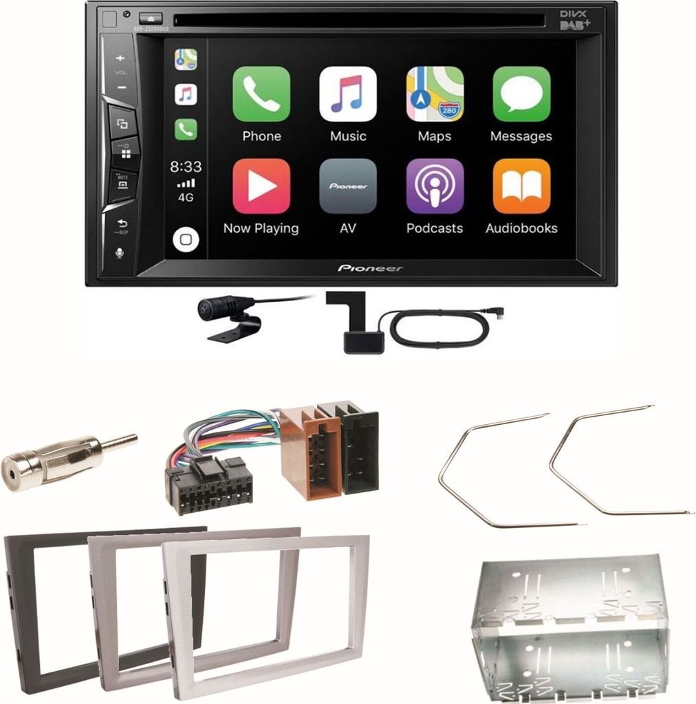 Pioneer AVH-Z3200DAB Carplay DAB Einbauset für Opel Vectra C Signum Corsa Combo