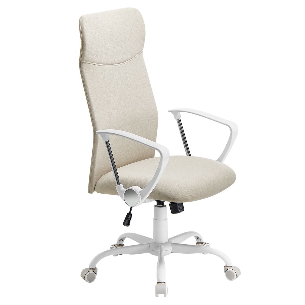 A modern office chair with a high back.