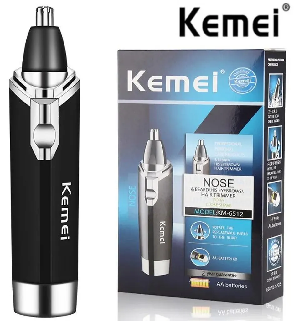 Tondeuse nez et oreilles Kemei KM-6512, coupe précise et ergonomique