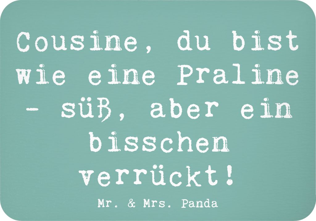 Mr. & Mrs. Panda Kühlschrankmagnet Spruch Cousine Praline - Meeresbrise - Geschenk, Verrückt, haftmagnet, Bindung, Notizhalter, Familie, Erinneru...