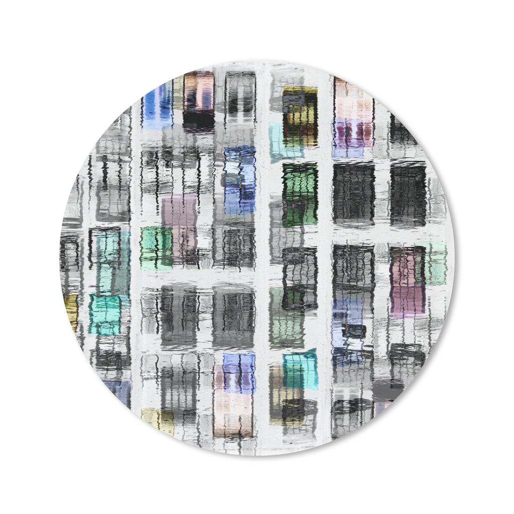 MuchoWow Mauspad Mousepad Türen - Bunt - Abstrakt 30x30 cm - Mousepads - Maus Mat - Pad - Mausunterlage - Tischunterlage - Schreibtischmatten