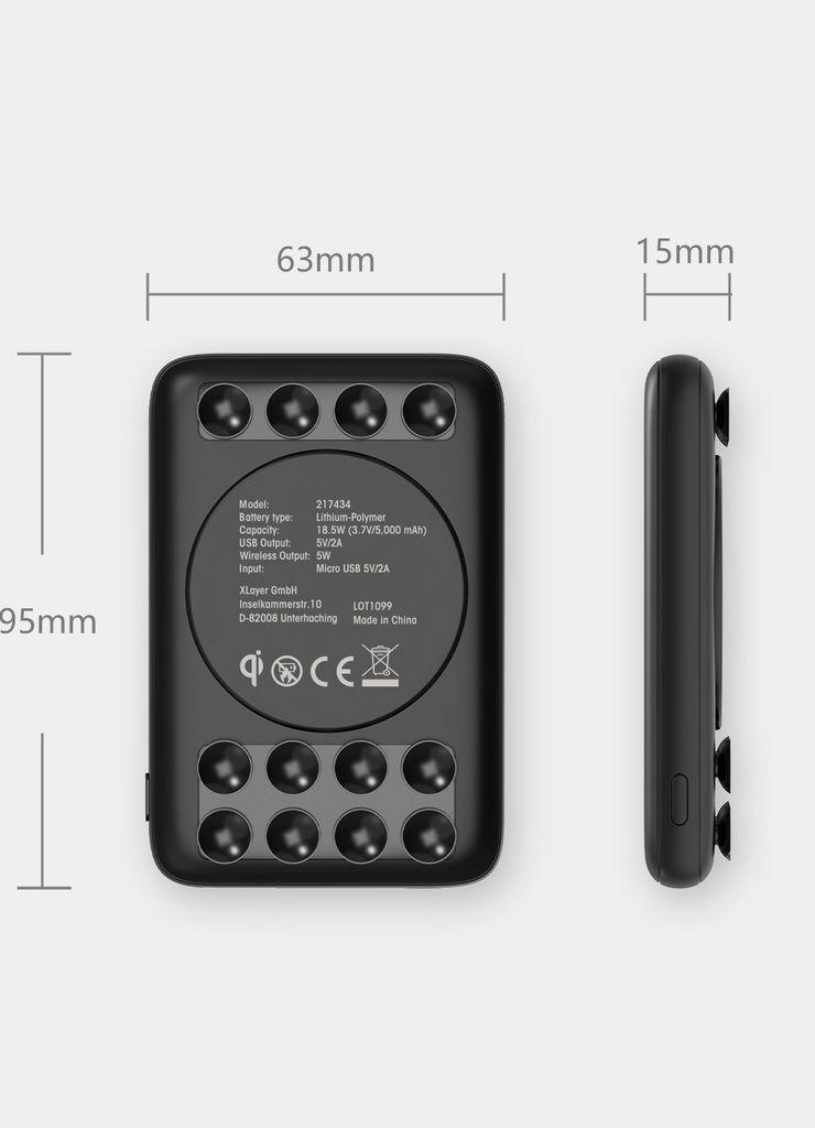 Xlayer Powerbank Wireless Charger 5000mAh Qi- Produktbild 3