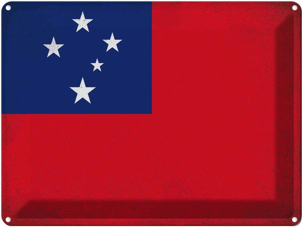 vianmo Blechschild 30x40 cm Samoa Flagge Fahne Wappen