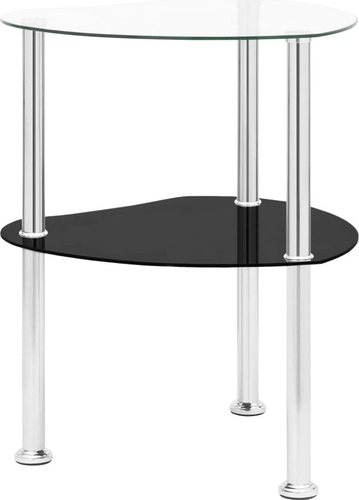 Beistelltisch mit 2 Ablagen Transparent 38x38x50 cm Hartglas , Beistelltische Design 2024