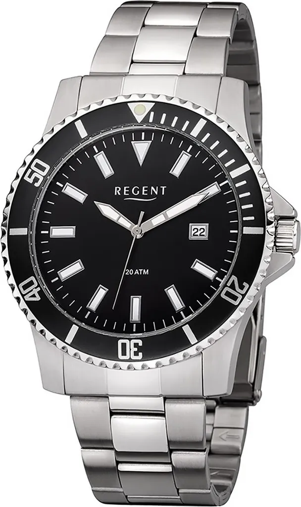Montre Regent F-1183 Argent : Lisibilité et Confort Quartz Durable