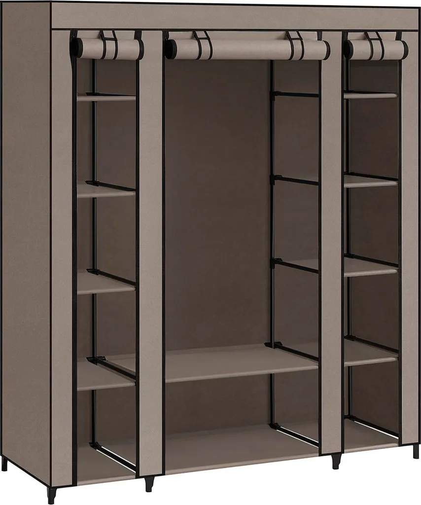 Armoire pliable avec tringle à vêtements - Penderie mobile noire 175cm