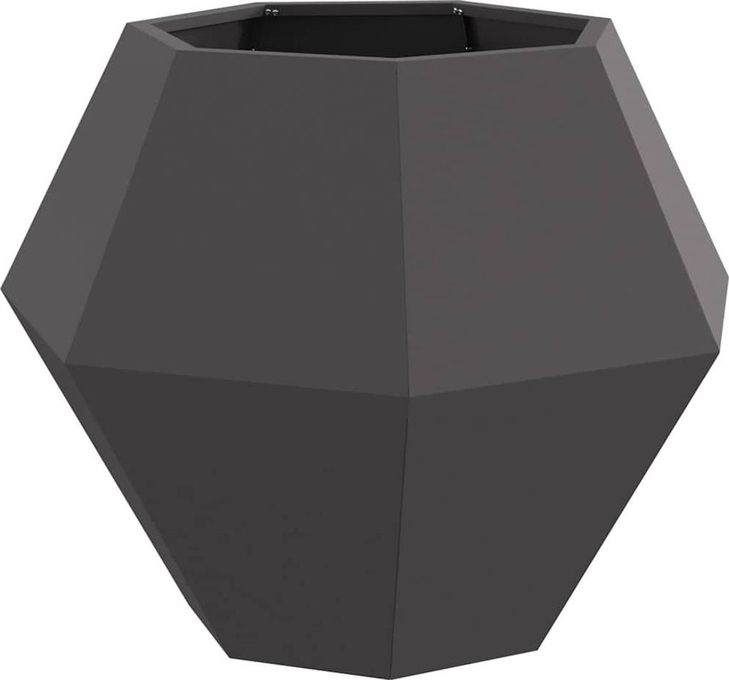 vidaXL Pflanzkübel Schwarz 75 x 75 x 60 cm Stahl Produktbild 