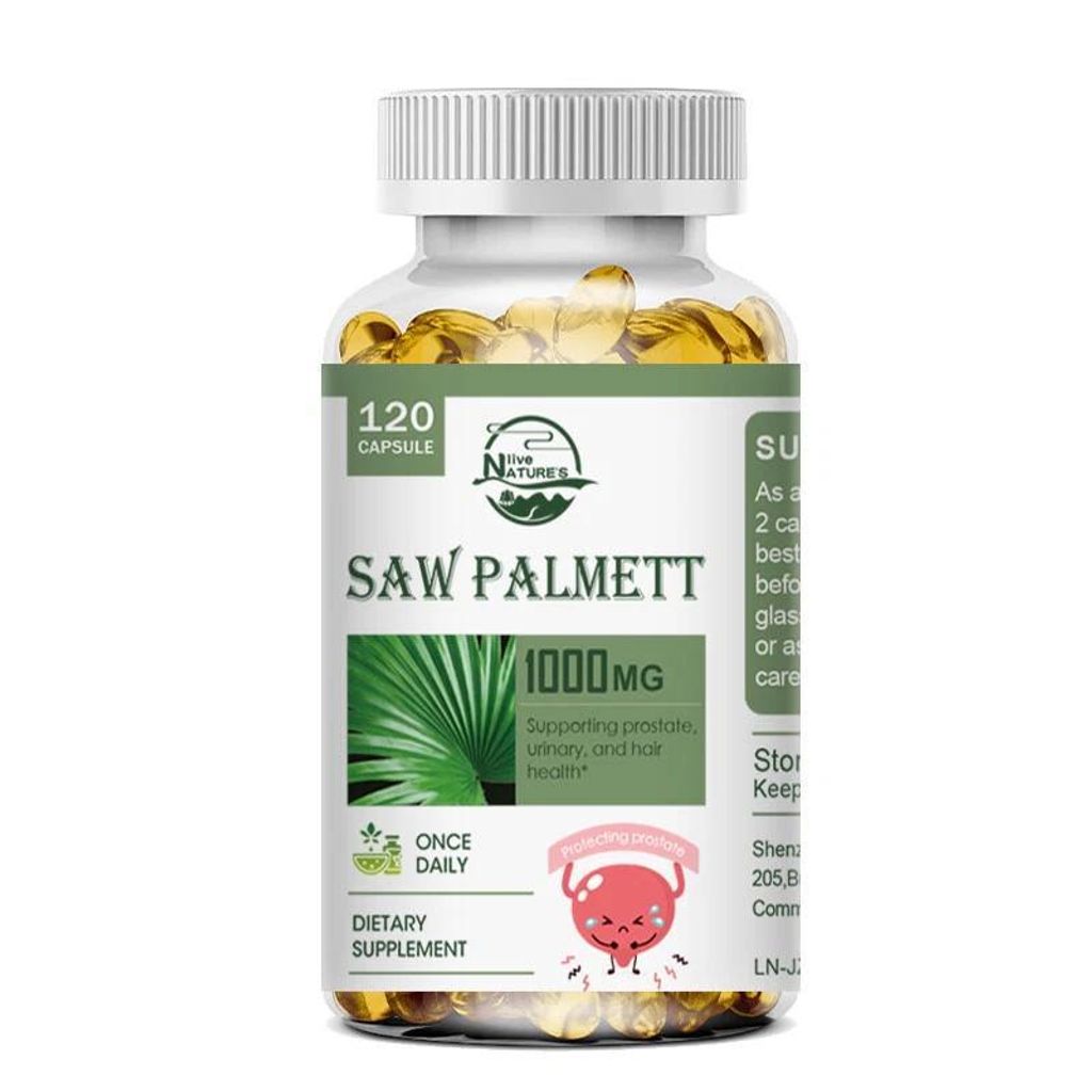 Saw Palmett 1000mg (120 Kapseln) Nahrungsergänzungsmittel, Blase, Prostata, Haare, Harnwegsgesundheit