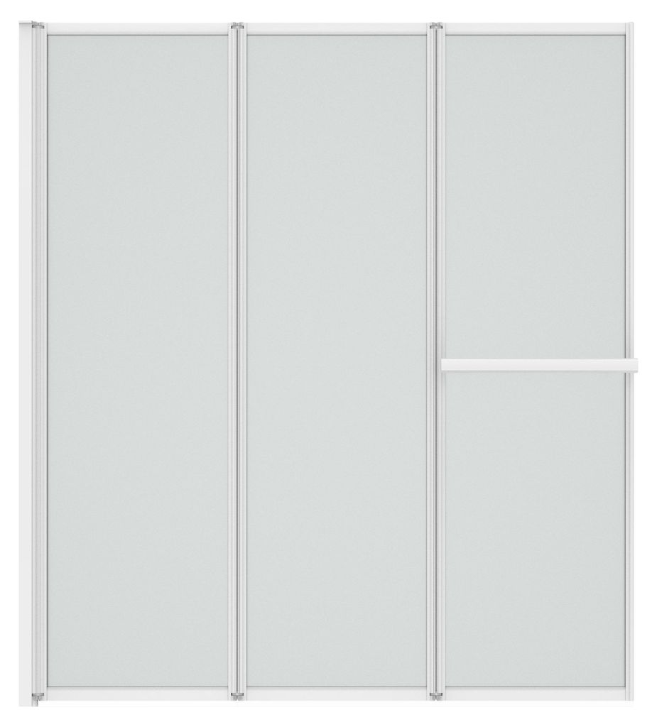 Badewannenaufsatz 145×140 cm, 3-tlg. Faltwand, Weiß, Produktbild 