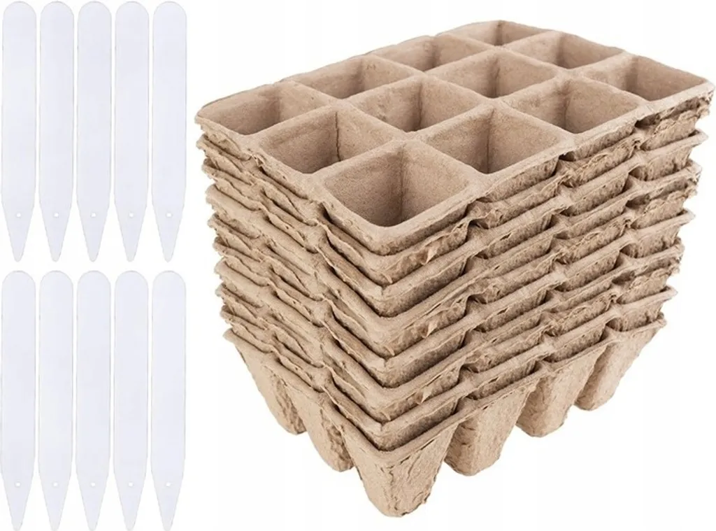 Pots à semis Jeu de 10 pièces avec étiquettes pour jardinage durable