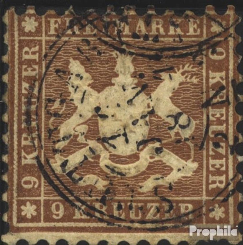 Briefmarken Württemberg 1863 Mi 28a Pracht gestempelt Wappen