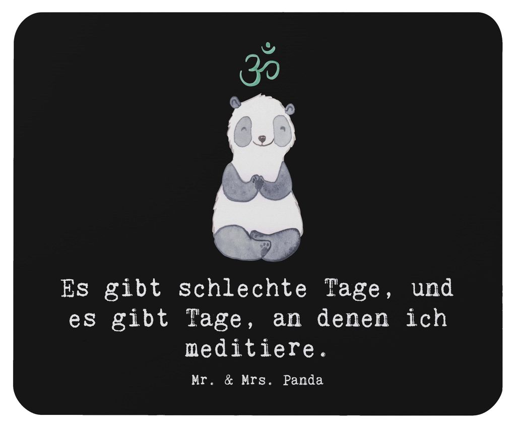 Mr. & Mrs. Panda Mouse Pad Panda Meditieren - Schwarz - Geschenk, mousematte, Meditationskurs, mauspad pc, Meditation, Mousepad