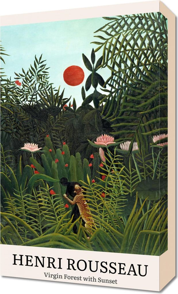 Bild 30x50cm Design Jungfrau Wald, Rousseau Vintage für das Wohnzimmer