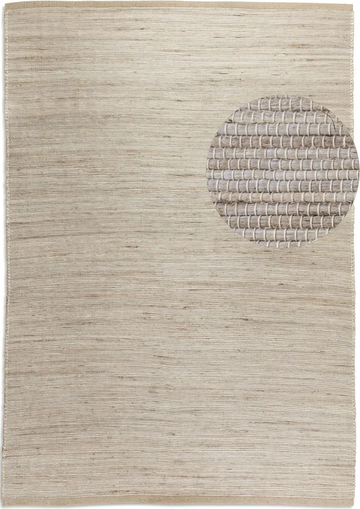 Tapis durable en jute Dhaka Gris Marron pour sols à fort passage