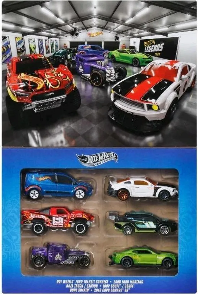 Hot Wheels JLB24 Set de véhicules multicolores en plastique pour enfants