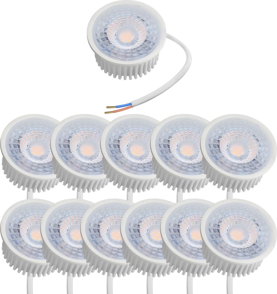 12er Set LED Modul dimmbar 3000K warmweiß 230V - 5W 380 Lumen 110° - GU10 ersatz