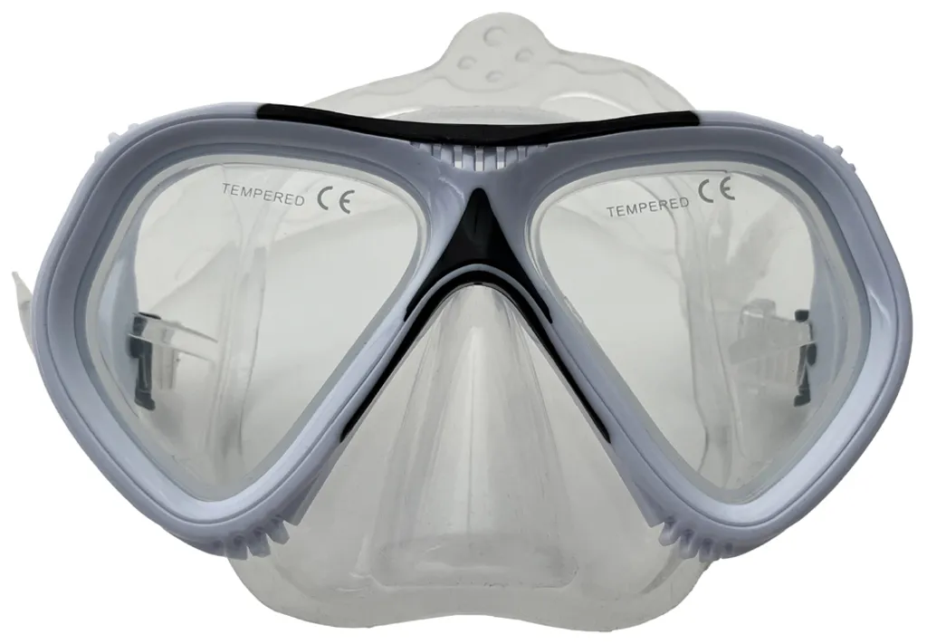 Masque de plongée TUPAI design ergonomique blanc et transparent Adulte