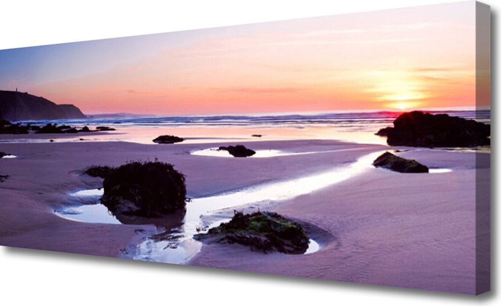 Tulup Leinwand-Bilder 125x50 Wandbild Canvas Kunstdruck Strand Landschaft