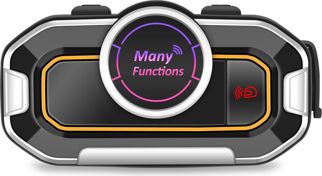 V9 PRO BE6 Motorrad-Intercom-Headset, BT-Verbindung | Stereo | Intelligente Geräuschunterdrückung | Sprachansagen | 500M Dual-Intercom | UKW-Radi...