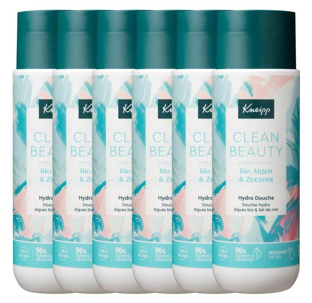 6x Kneipp Duschgel Clean Beauty – Algen & Meersalz (200 ml)