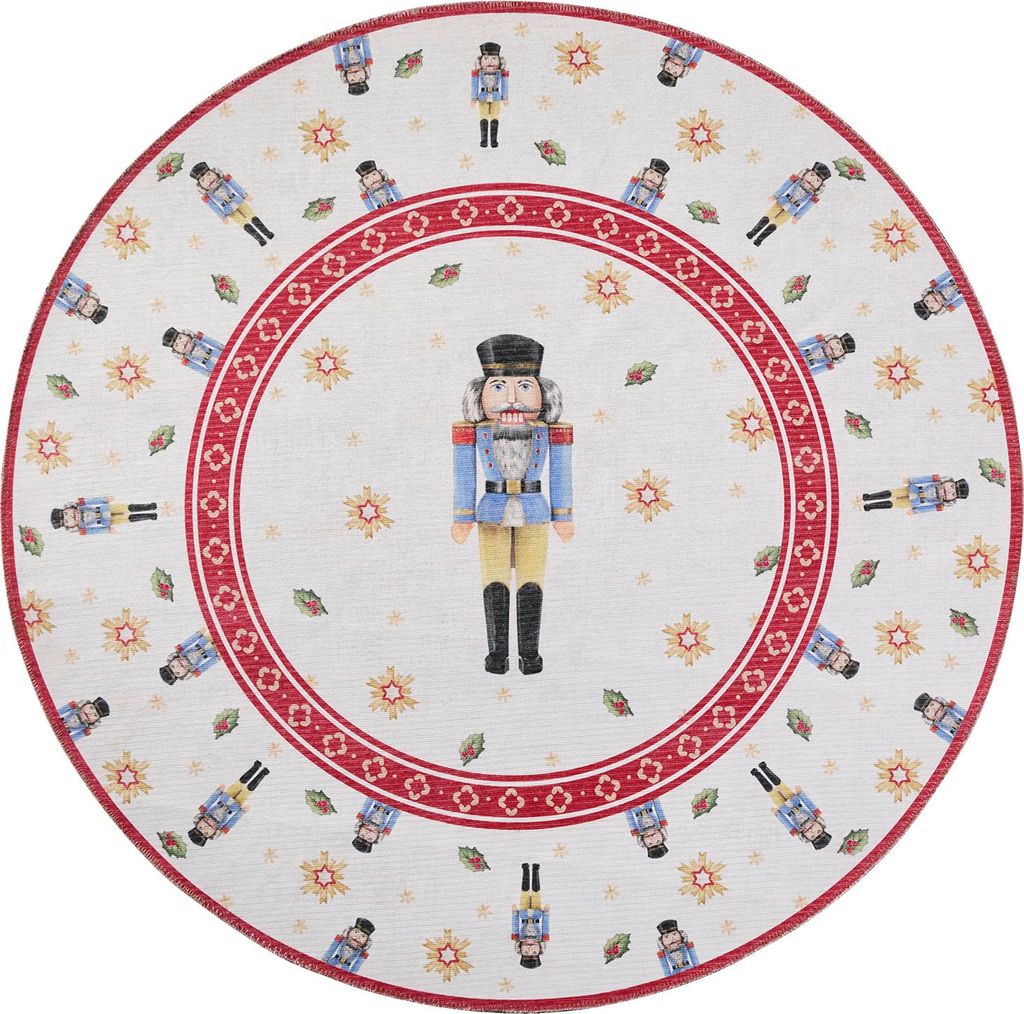 Villeroy & Boch Toy's Delight Limited Edition Design Teppich Rund Nutcracker Creme Rot