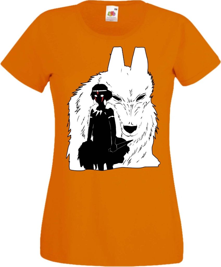 Damen T-Shirt Manga Anime Princess Mononoke Princess Mononoke, Lady L / Orange