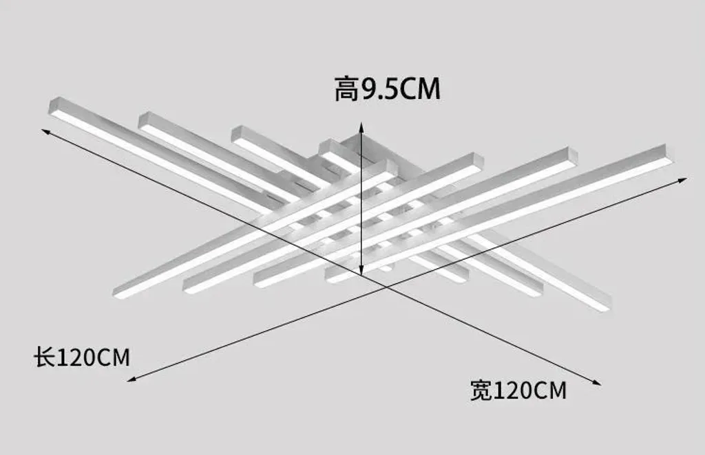 Luminaire de Plafond Moderne 120cm Blanc Intensité Réglable à Distance