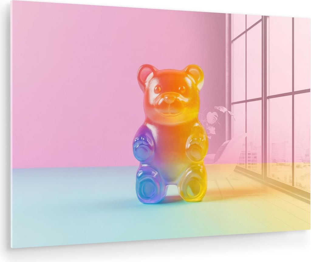 MuchoWow Glasbilder - Bilder auf Wandbild - Foto auf Glas Pastell - Bonbon 60x40 cm Wanddekoration aus Glas - Acrylglasbild - Acrylbilder - Glasfotos