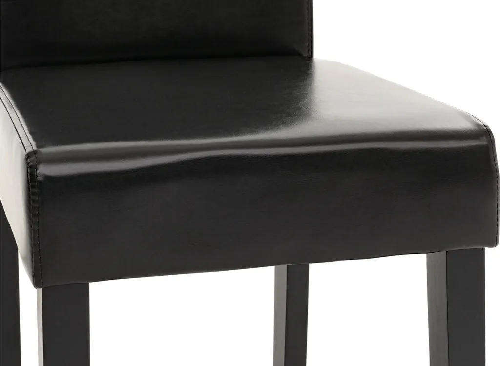 Sedia da Pranzo Littau Nera in Pelle con Gambe Scure | Shop Online