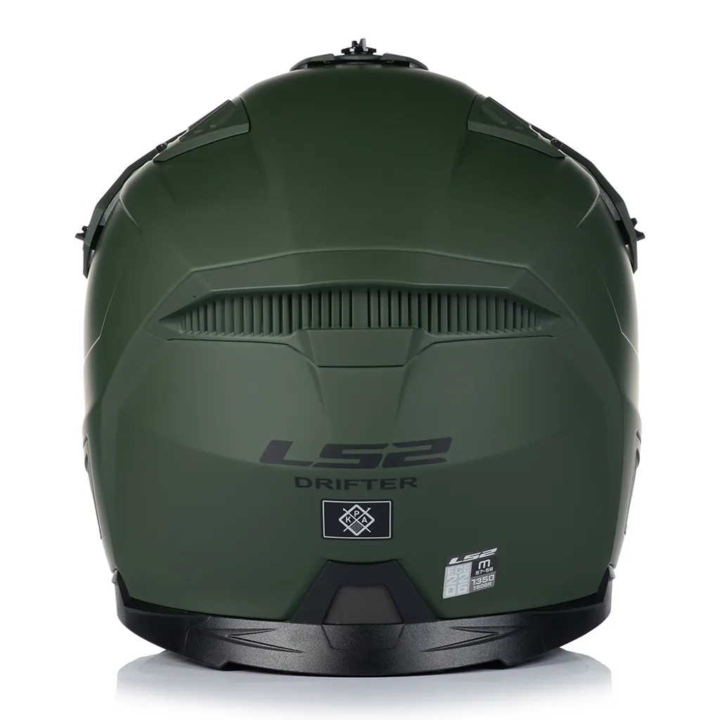 Casque LS2 OF606 Drifter Trial vert mat M léger et anti-buée