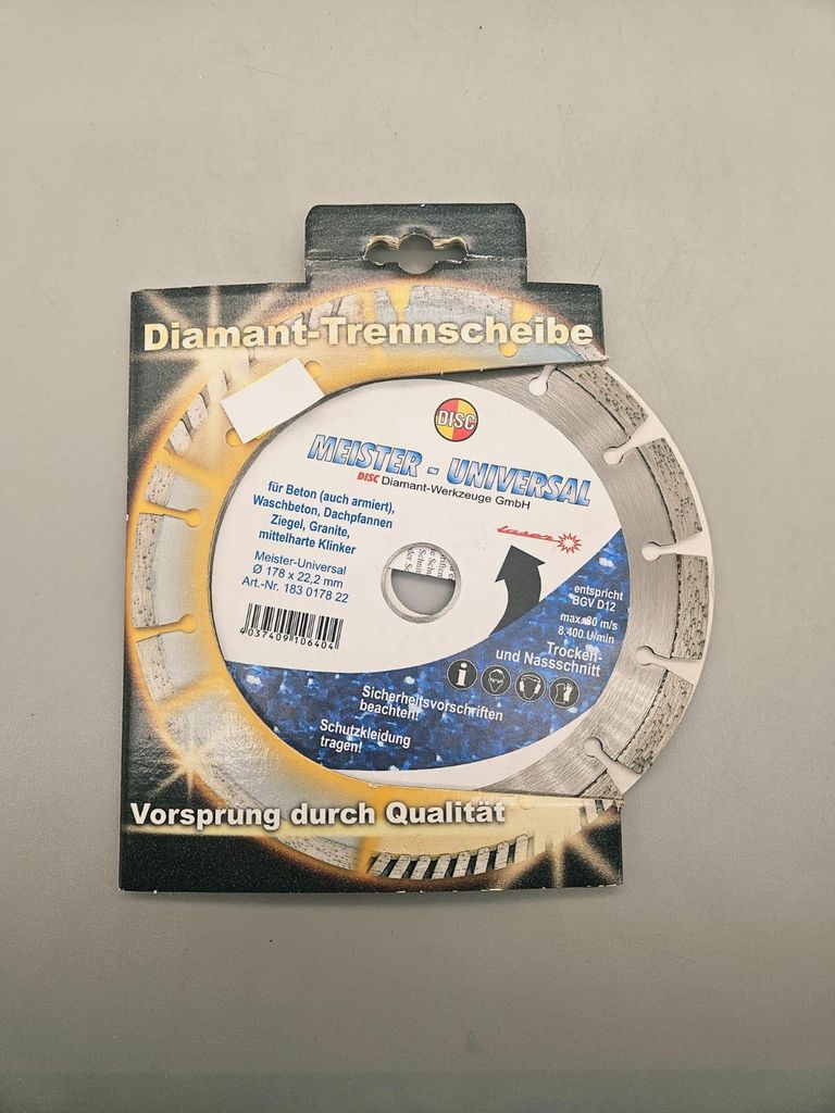 Disc Diamant Trennscheibe 178 x 22,23 mm Beton Ziegel Granit