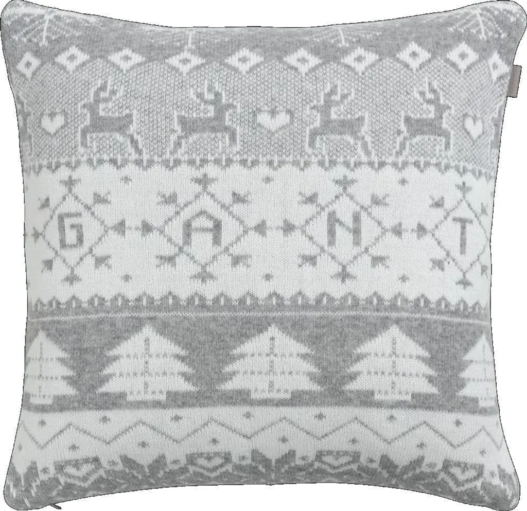 Coussin canapé GANT Holiday Knit 50x50 cm gris pour salon cosy