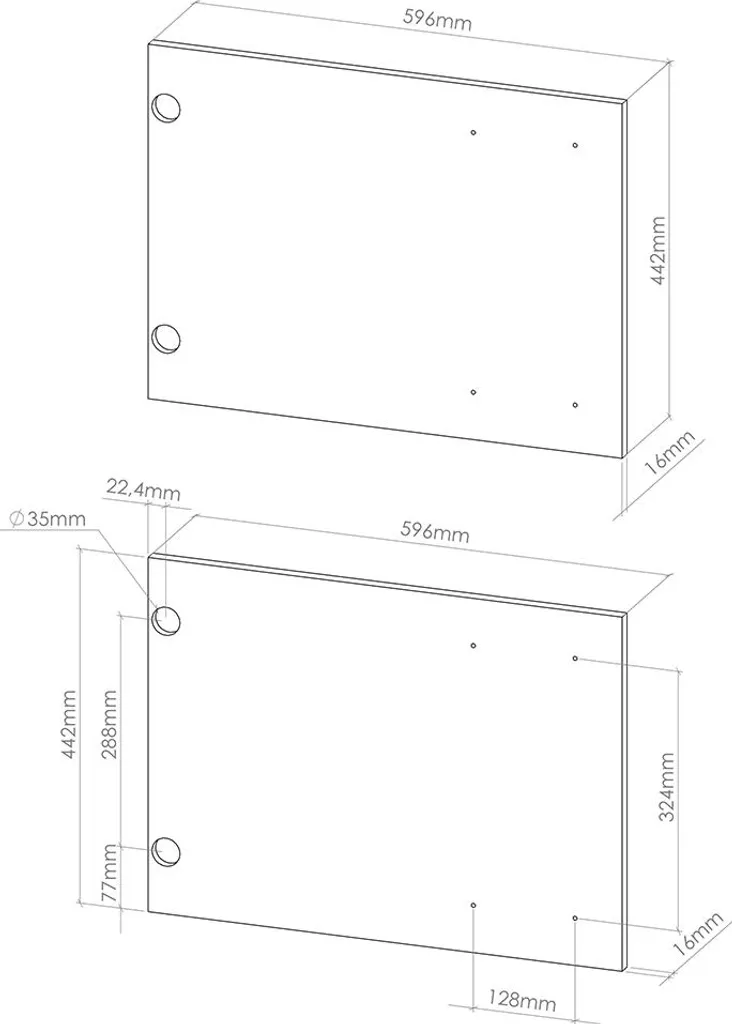 Panneau de finition noir pour meuble micro-ondes encastré Vicco R-Line