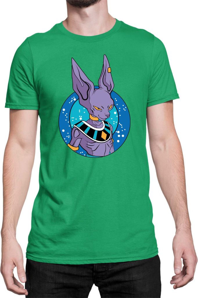 Herren T-Shirt Dragon Anime Manga Ball Z Beerus 01, Man M / Grün