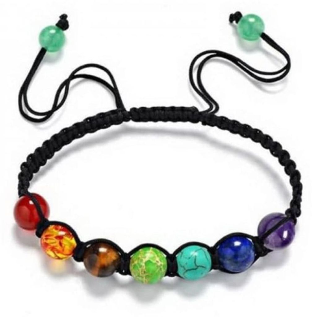 Armband Baumwolle, Chakra Edelsteine, Produktbild 