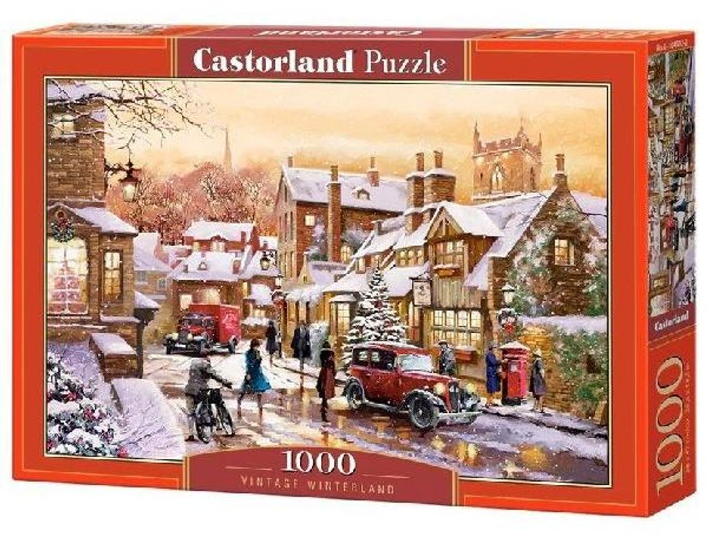 Castorland Puzzle, 1000 Teile, Vintage Winterlandschaft, Produktbild 