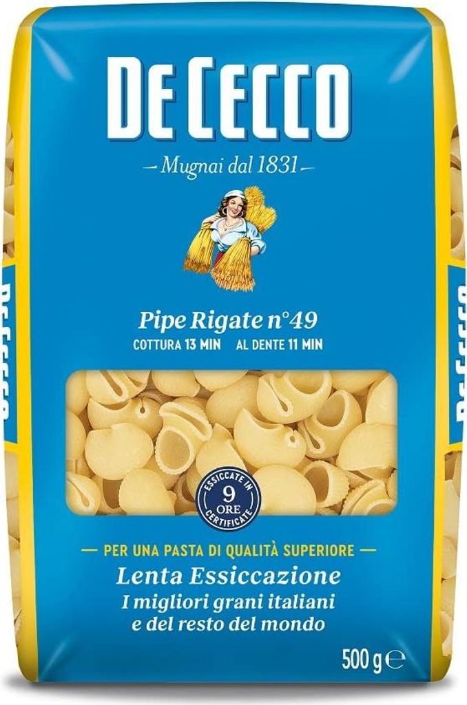 10x De Cecco Pipe Rigate n°49 Hartweizengrieß Pasta Produktbild 