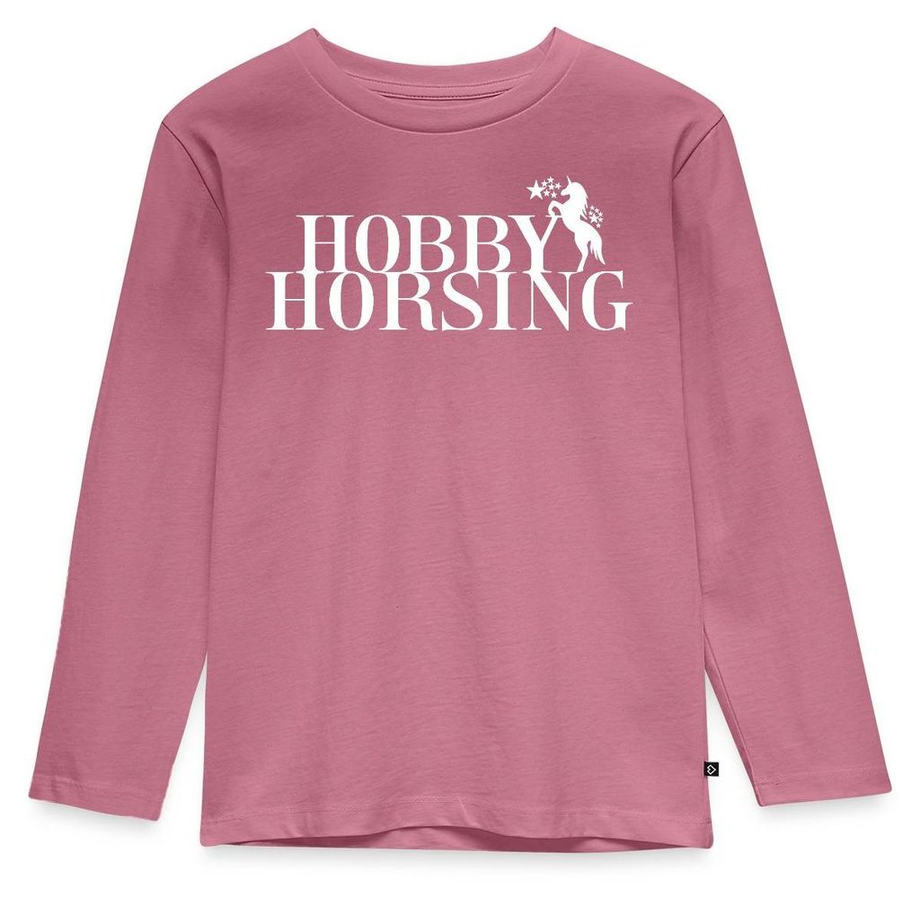 Spreadshirt Hobby Horsing Kinder Premium Langarmshirt, 122/128 (6 Jahre), Mauve