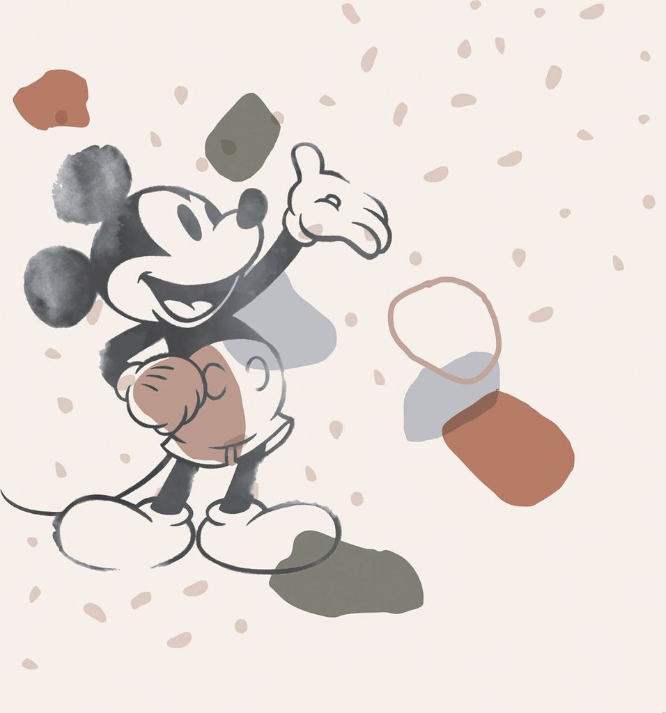 Disney Fototapete Micky Maus Schwarz-Weiß, Rot und Blau - 610767 - 250 x 280 cm