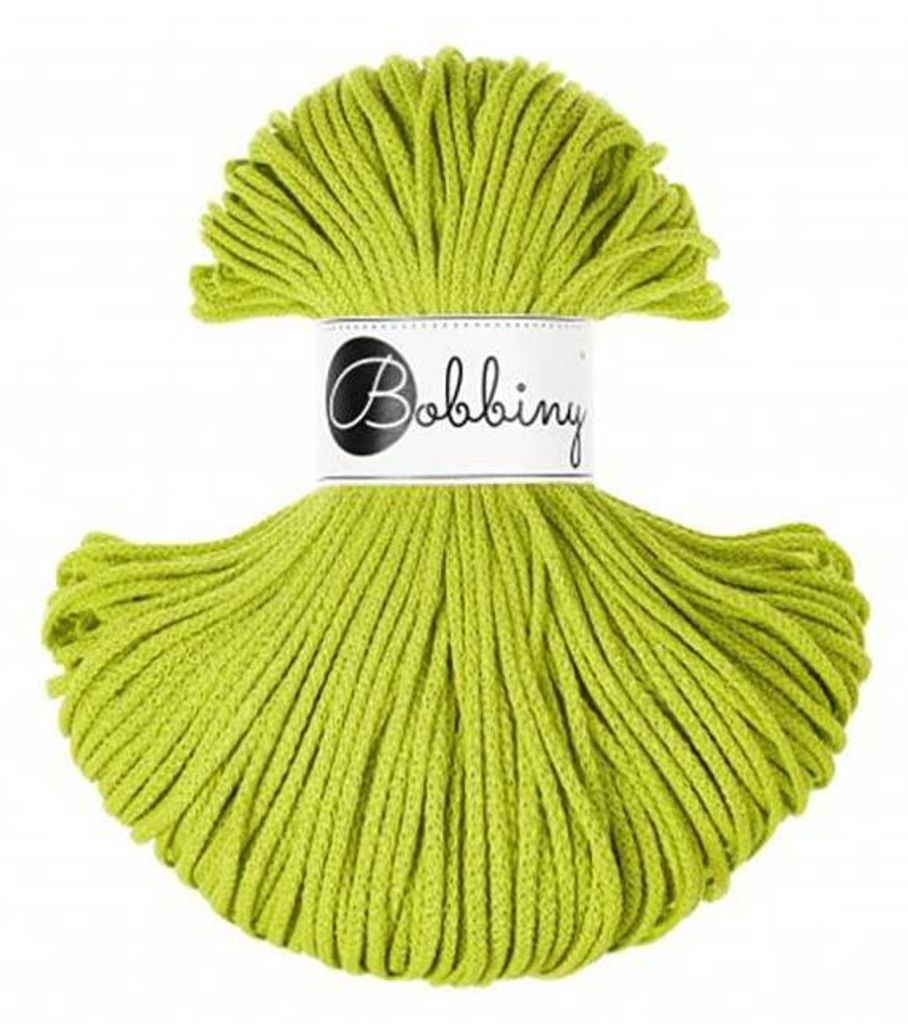 Bobbiny Junior Baumwollgarn Dopamine Lime 3mm, 100m - Umweltfreundlich & Sicher für Kinder