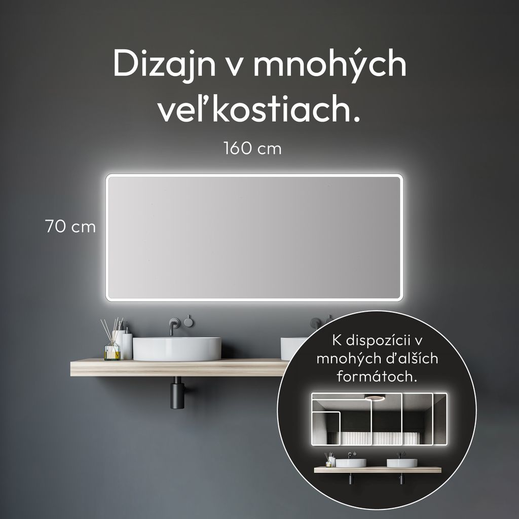 Kúpeľňové zrkadlo s osvetlením TALOS Moon LED kúpeľňové Obrázok produktu 