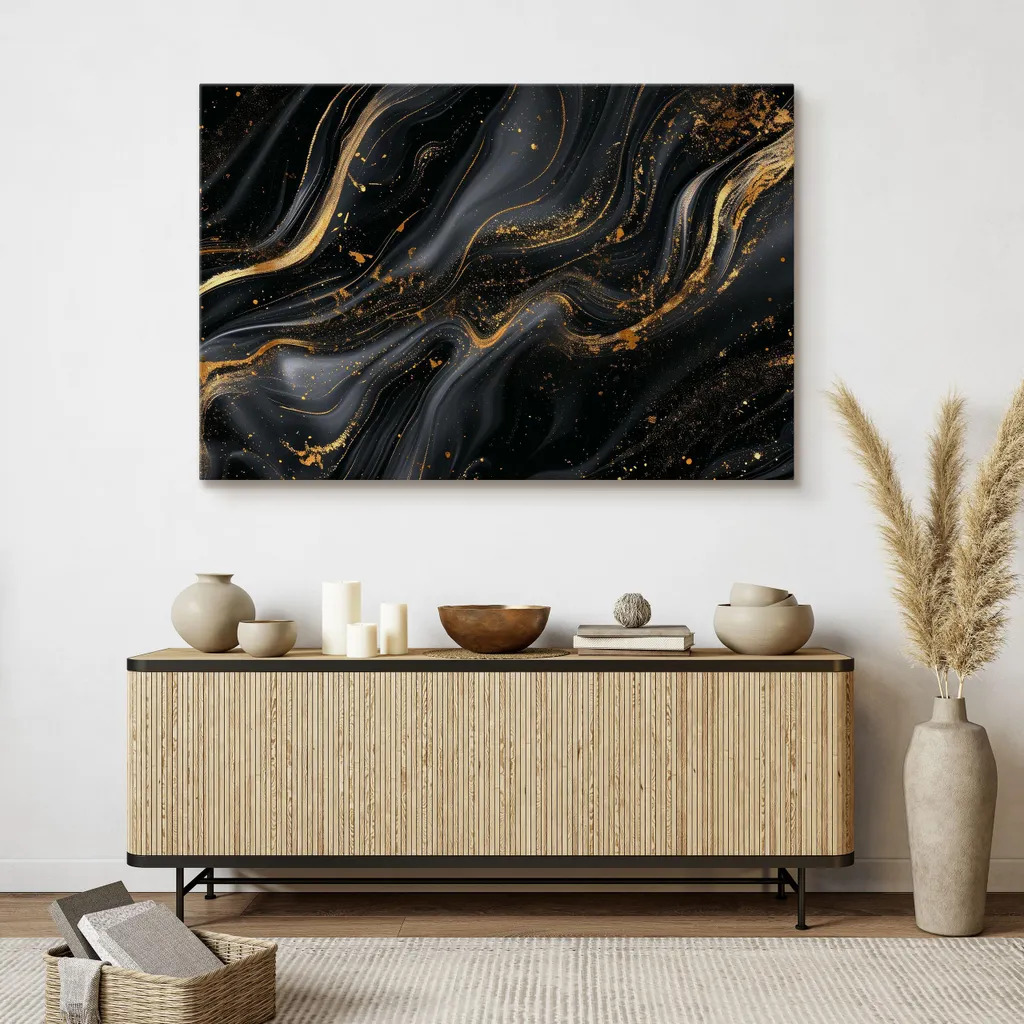 Quadro Su Tela Astratto Marmo 100x70 cm | Arredo Casa Glamour Muralo - 7