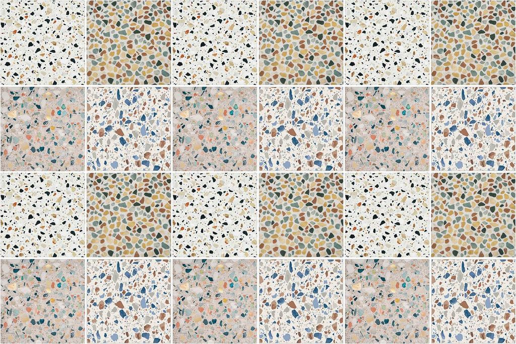 Fliesenaufkleber 15x15 cm – 24 Stück – Selbstklebend – Wasserfest – Pflegeleicht – Hitzebeständig – Für Küche & Bad – Steinmosaik...